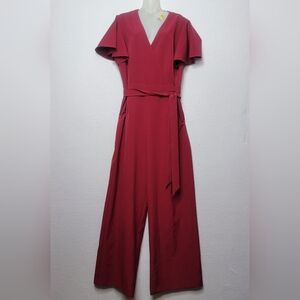 Alex Marie Deep‎ Red Jumpsuit SIZE 14. #870
